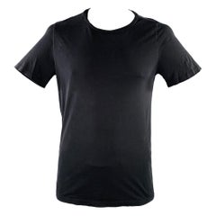 MAISON MARTIN MARGIELA Talla 42 Camiseta negra de algodón con cuello redondo