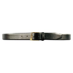 CHRISTIAN DIOR Taille 42 Ceinture en cuir noir et doré