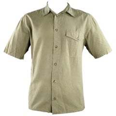 Byblos Taglia 46 Camicia a maniche corte in seta Greene & Greene con un solo taschino