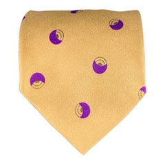 GIORGIO ARMANI Corbata de seda de lunares morados dorados