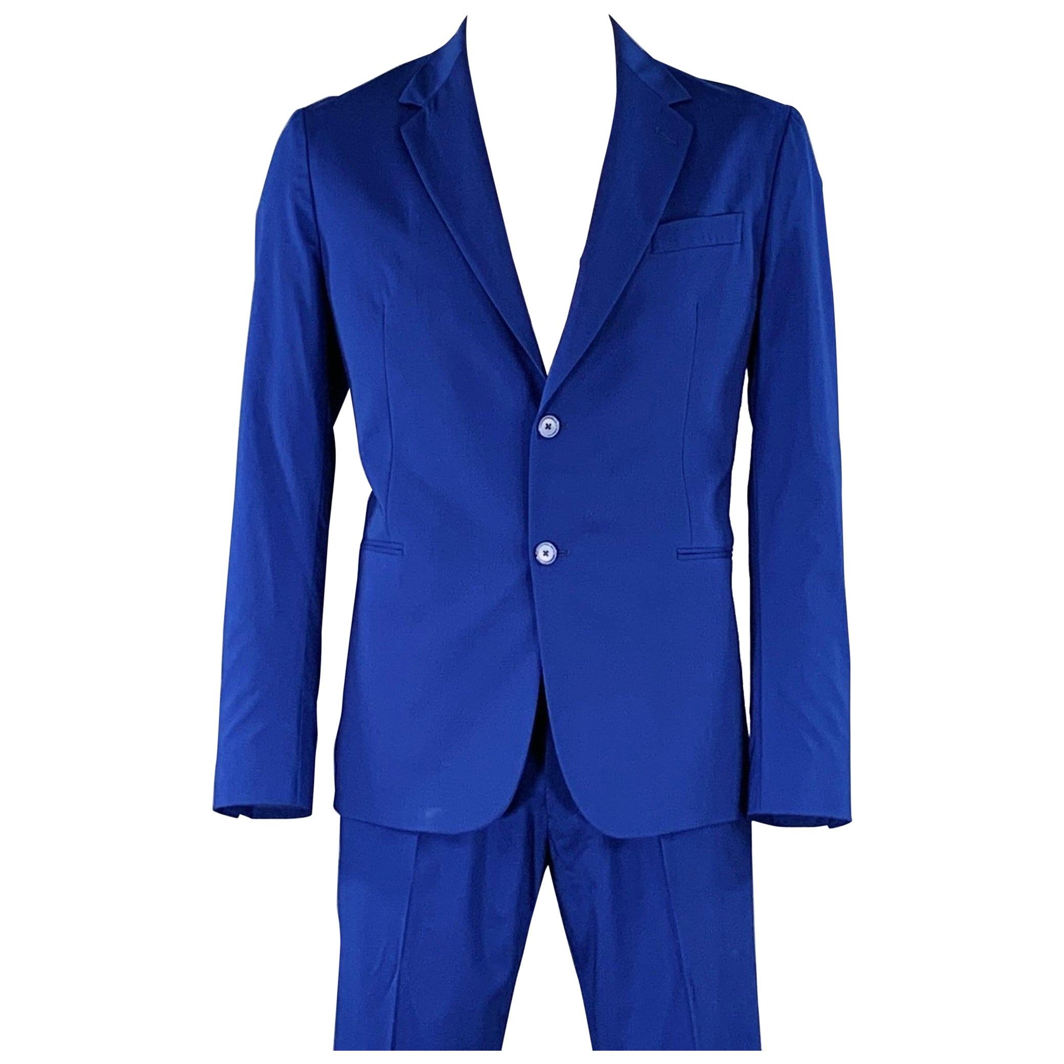 PAUL SMITH Size 42 Royal Blue Virgin Wool Blend Single Breasted Suit