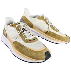PS by PAUL SMITH Size 12 Khaki Grey Mixed Fabrics Color Block Nylon Sneakers