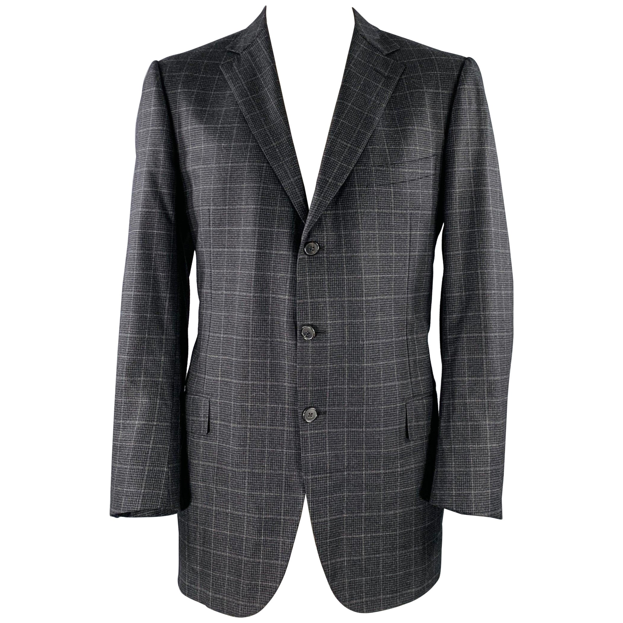 ERMENEGILDO ZEGNA - Manteau de sport long en laine gris anthracite, taille 48