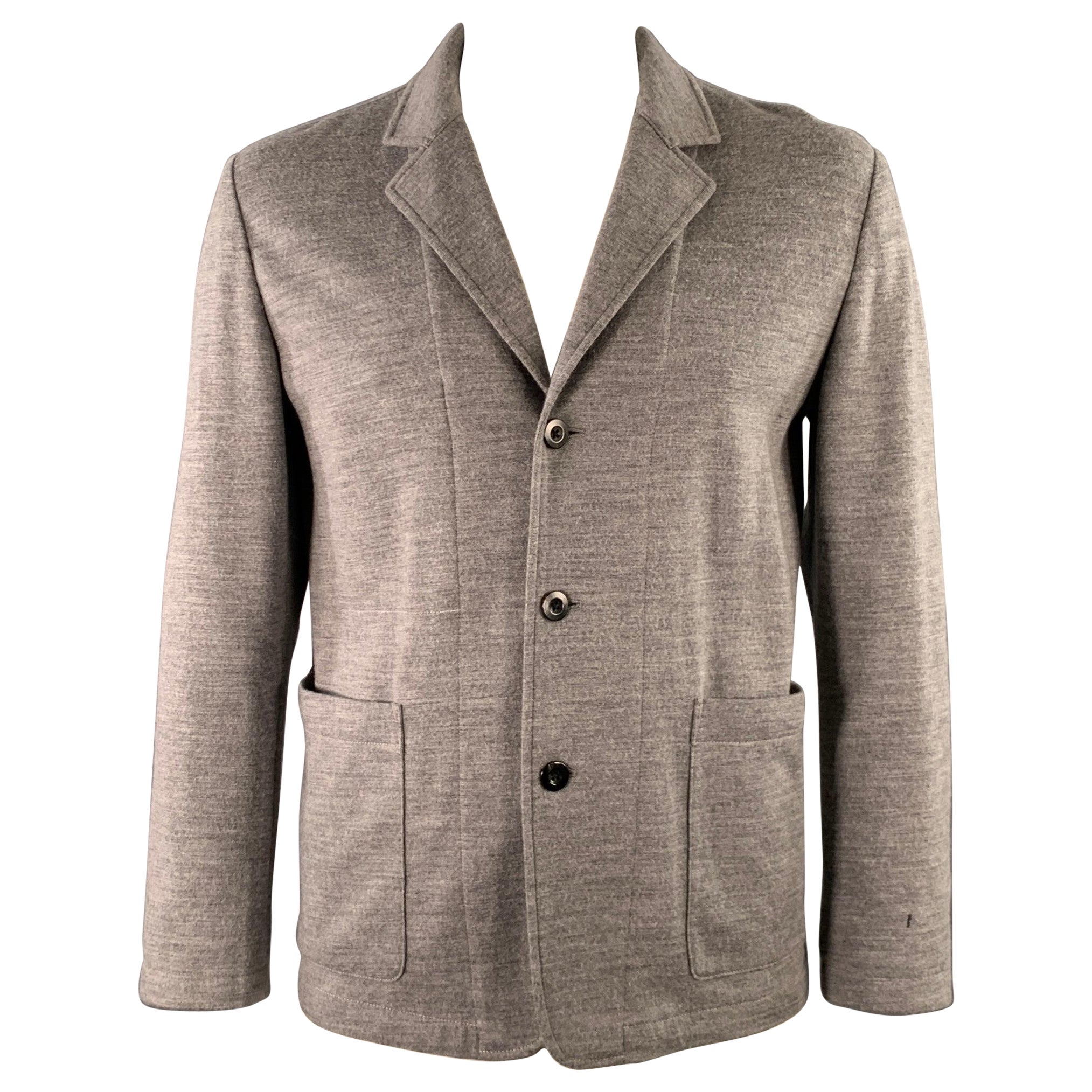 Paul Smith Taglia L Grigio Erica in misto lana Giacca monopetto con risvolto abbottonato