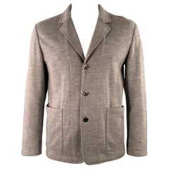 PAUL SMITH Size L Grey Heather Wool Blend Single Breasted Notch Lapel Buttoned Jacket