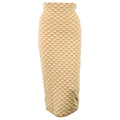 PRADA by RAF SIMONS 2023 Size S Beige Cream Cotton Triangle Pencil Midi Skirt