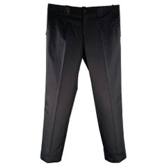 DOLCE & GABBANA Taille 36 Pantalon habillé en sergé de coton noir avec fermeture à glissière