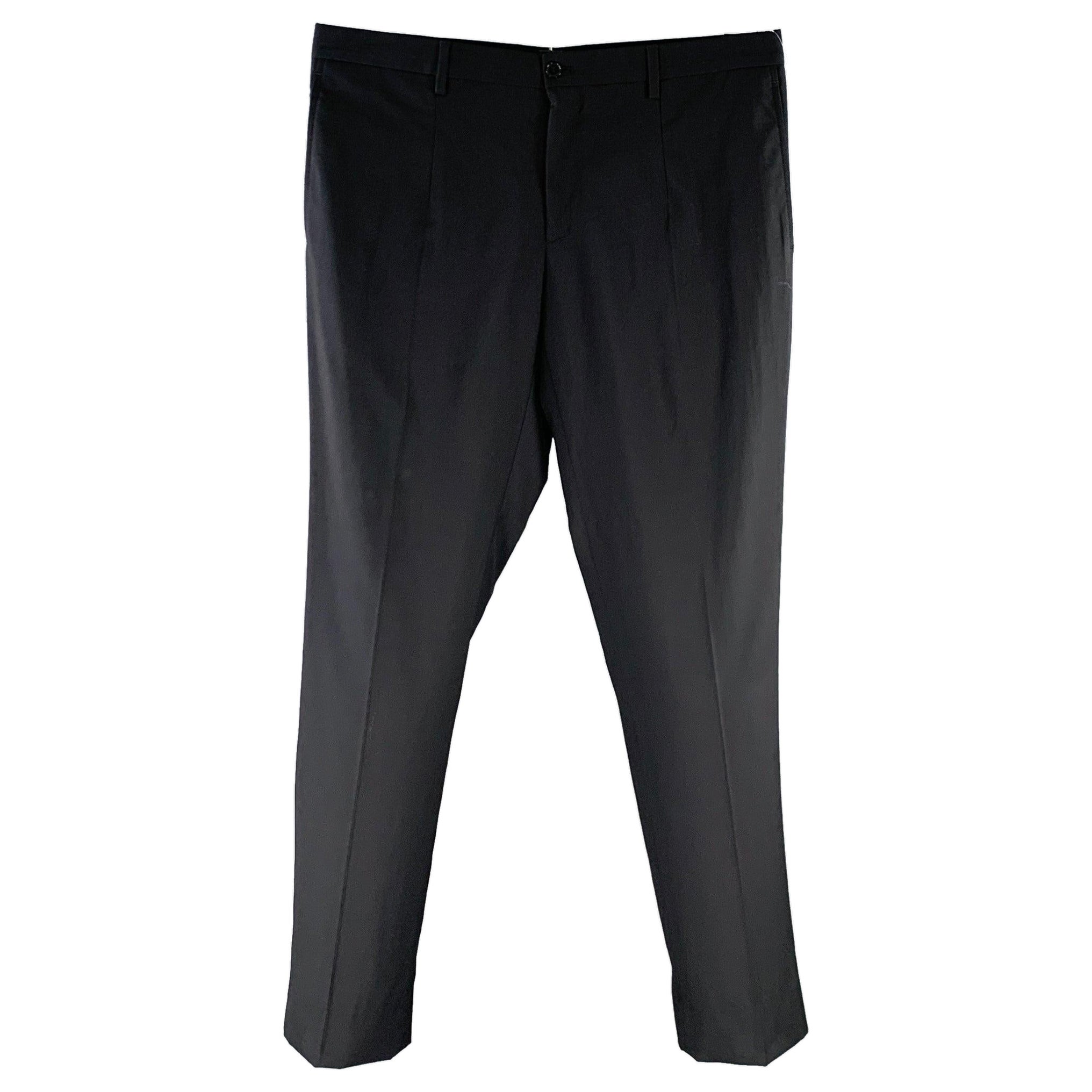 DOLCE & GABBANA Size 34 Black Wool Blend Zip Fly Dress Pants For Sale