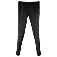 Dolce & Gabbana Taille 34 Noir Laine Mélange Slim Tapered Zip Fly Dress Pants