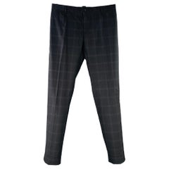 Dolce & Gabbana Taille 32 Pantalon habillé en laine noire The Window Blendered Zip Fly