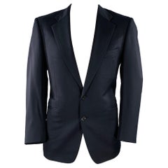 ERMENEGILDO ZEGNA Size 44 Navy Wool Notch Lapel Sport Coat