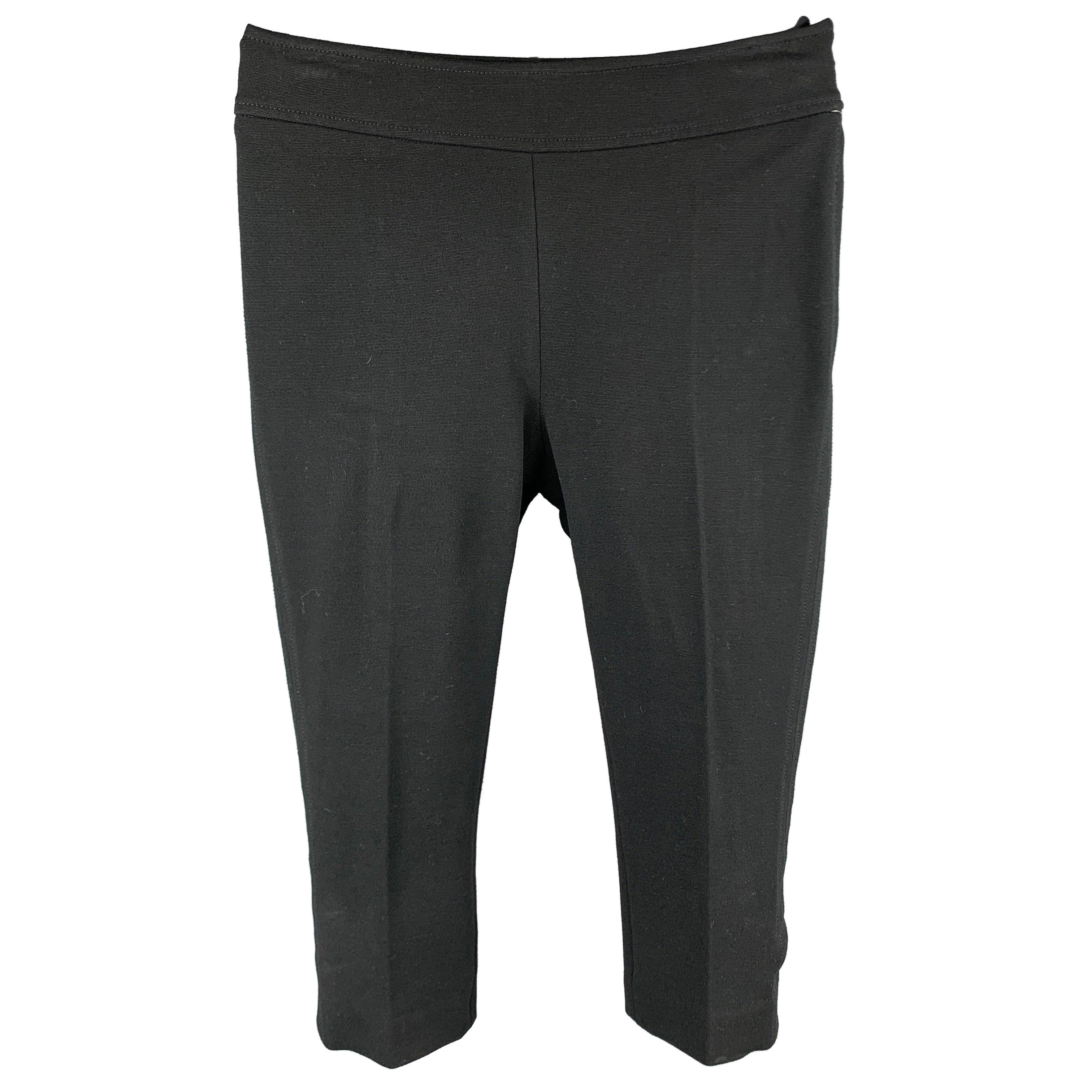 PAUL SMITH Size 4 Black Jersey Cropped Leggings For Sale