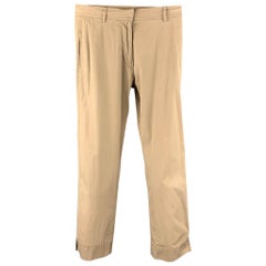 JIL SANDER Taille 2 - Pantalon droit en coton mélangé taupe