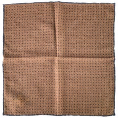 BRUNELLO CUCINELLI Einstecktuch Brown Navy Polka Dot