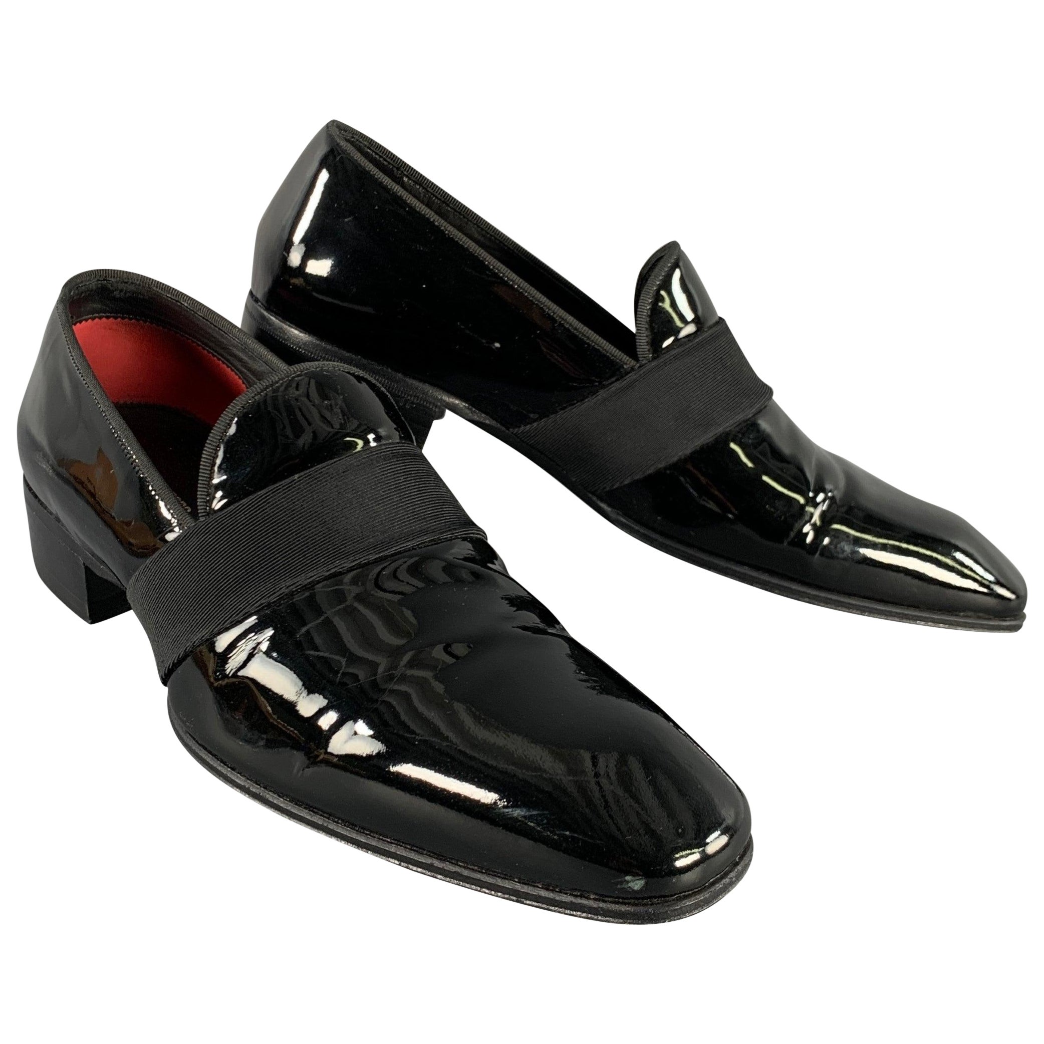 TOM FORD Size 7.5 Black Leather Slip On Loafers For Sale