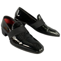TOM FORD Size 7.5 Black Leather Slip On Loafers