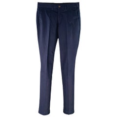 RALPH LAUREN Size 28 Navy Cotton Blend Slim Straight Zip Fly Dress Pants