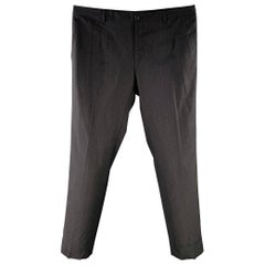 Dolce & Gabbana Size 36 Charcoal Grey Wool Blendered Tapendered Zip Fly Dress Pants