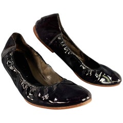 MARNI Size 9.5 Vernice Purple Patent Leather Ballet Flats