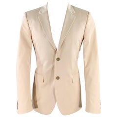 CALVIN KLEIN COLLECTION Size 38 Cream Cotton Blend Notch Lapel Sport Coat