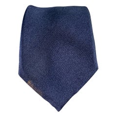 DANIELE ALESSANDRINI Navy Satin Silk Tie