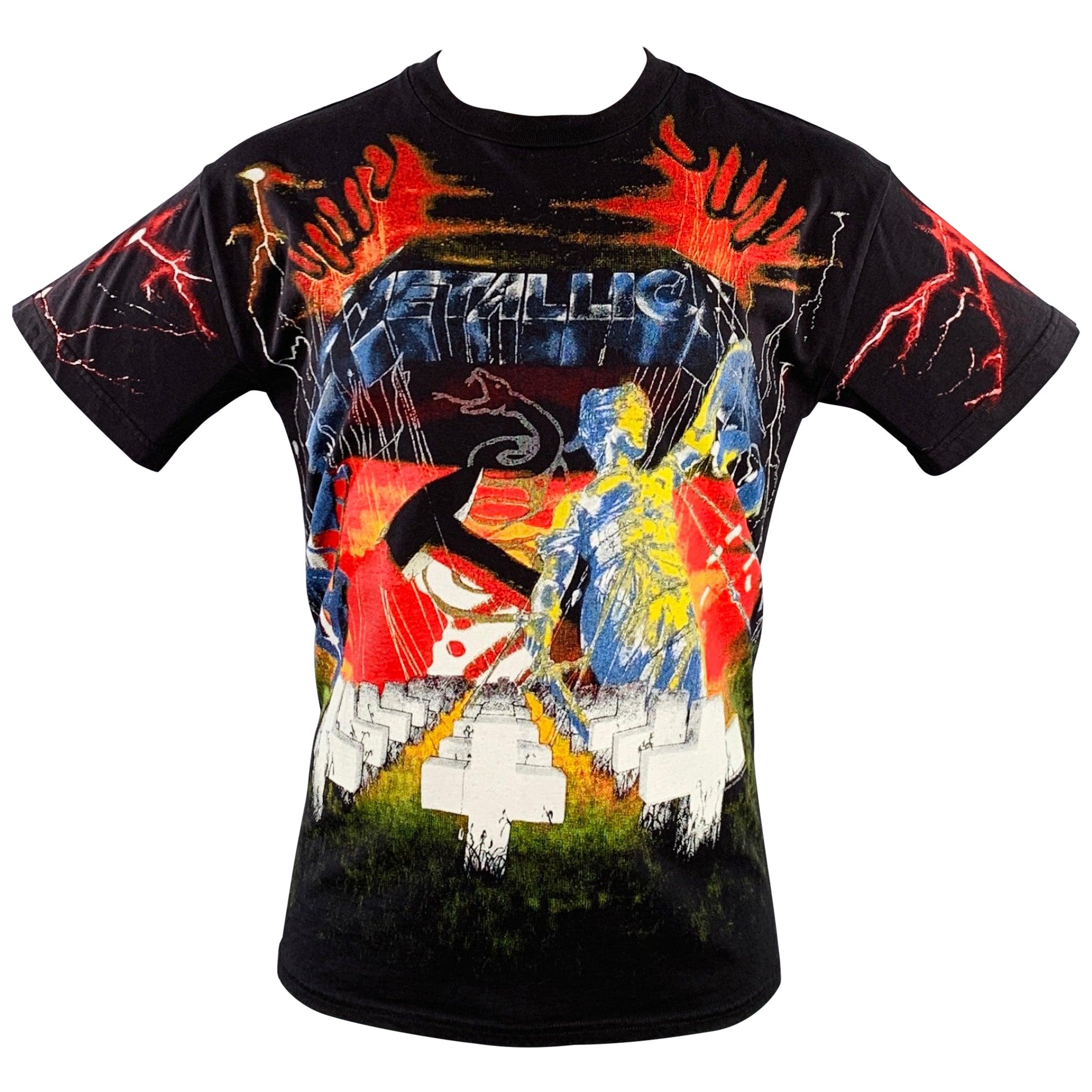 R13 Talla XS Camiseta Metallica Black Multi Color Rock Concert Cotton Crew Neck en venta
