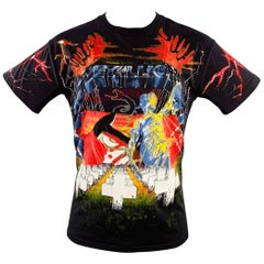 R13 Size XS Metallica Black Multi Color Rock Concert Cotton Crew Neck T-shirt