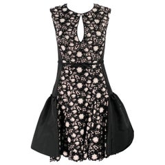 GIAMBATTISTA VALLI Size XS Black White Silk Mixed Fabrics Cocktail Dress