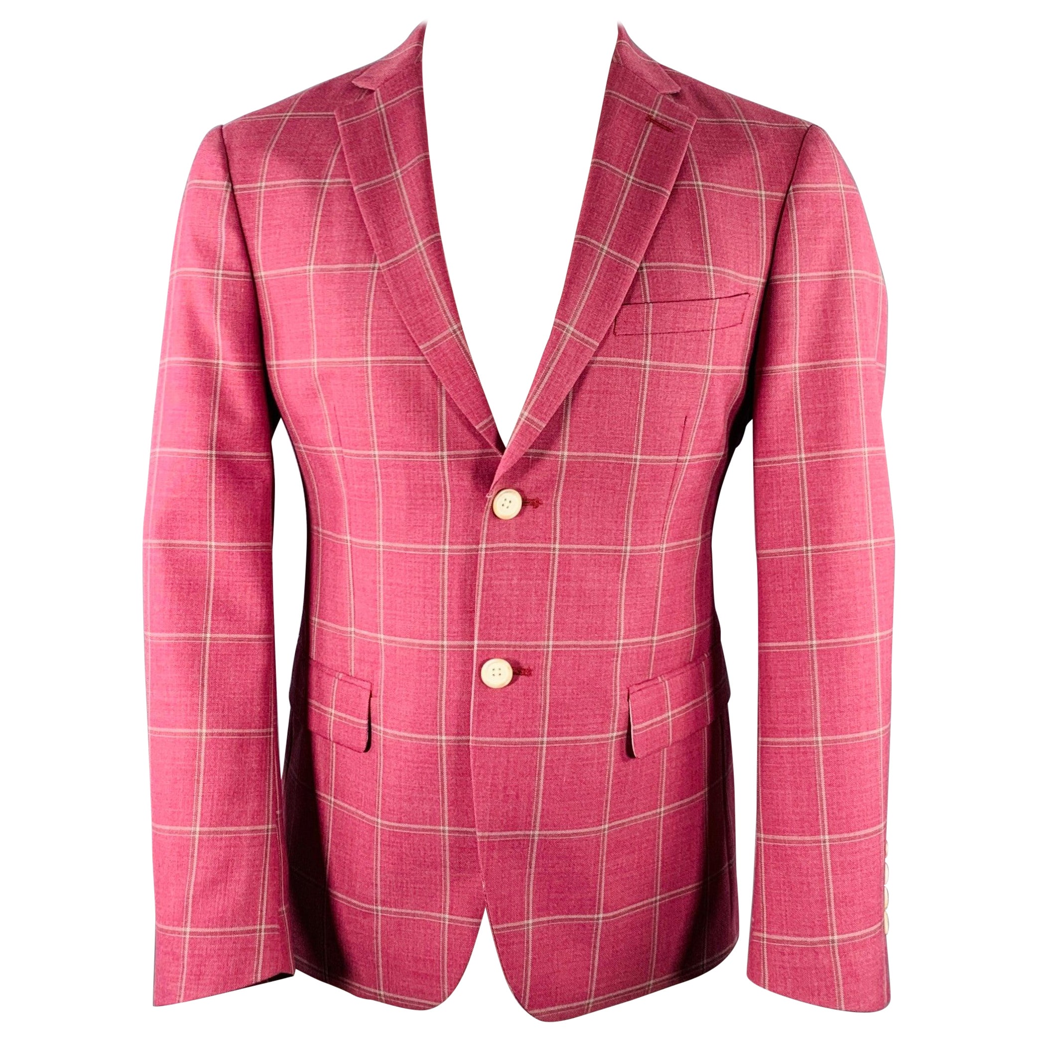 Manteau de sport en laine mélangée TALLIA Taille 38 The Window Pane blanc framboise