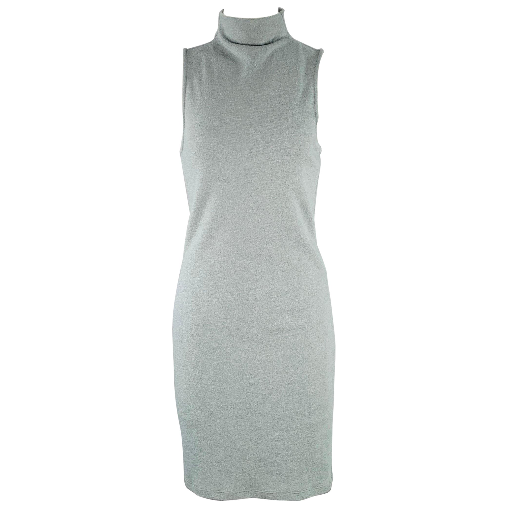 JOHN ELLIOTT Taglia S Abito senza maniche in lana nylon grigio latte Hokkaido Boucle in vendita