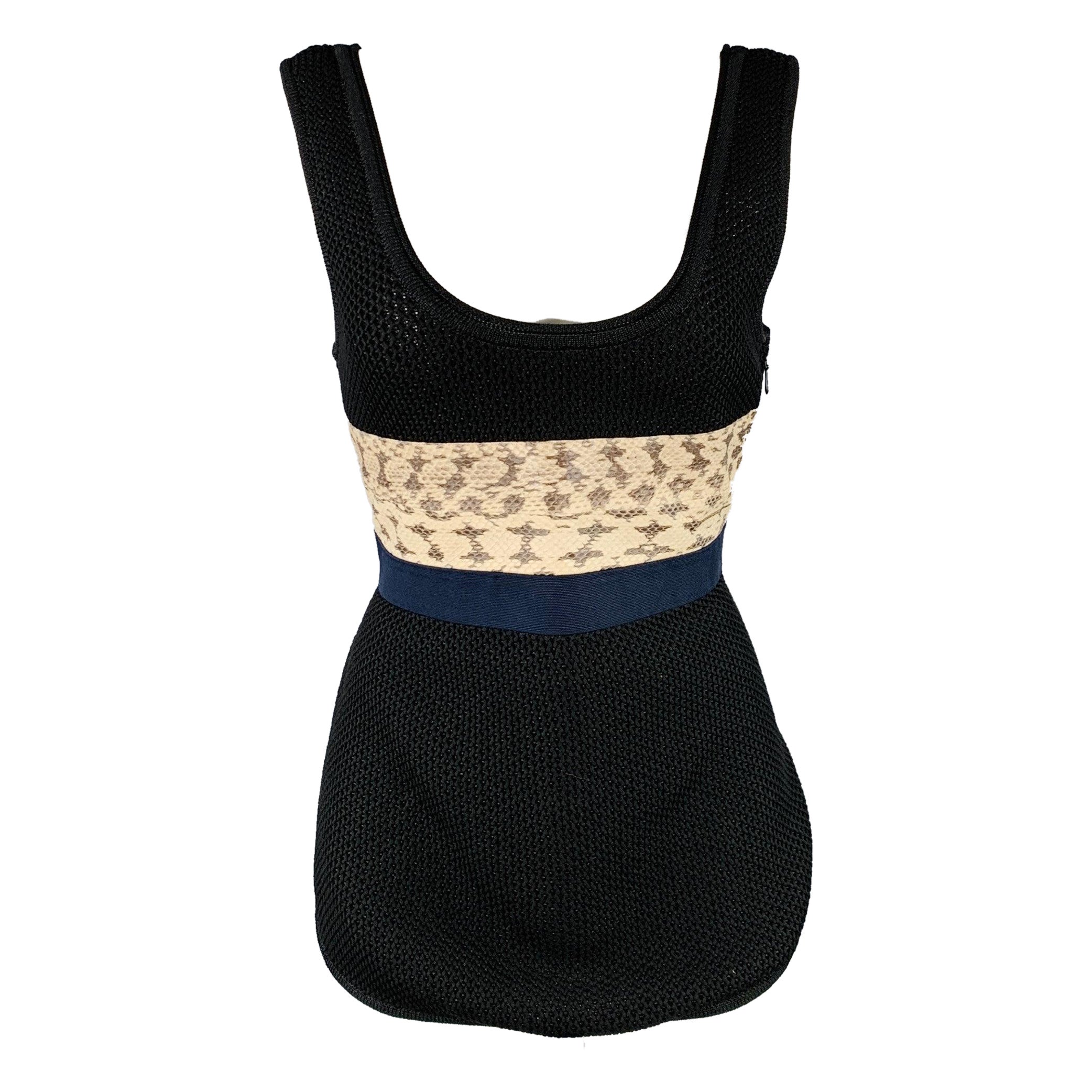 PROENZA SCHOULER Taille M Noir Beige Polyester Blend Mixed Fabrics Casual Top en vente