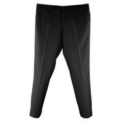 BURBERRY LONDON Size 36 Black Virgin Wool Flat Front Dress Pants