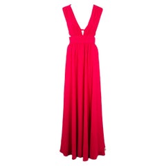 BADGLEY MISCHKA Size 8 Pink Polyester Ruched Cutout Sleeveless Deep V-Neck Dress