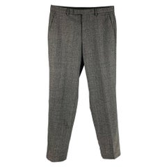 CALVIN KLEIN Taille 32 Pantalon habillé en laine mélangée Glenplaid noir à devant plat