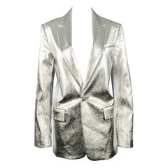 A.L.C. Chaqueta Blazer Metalizada Mezcla de Viscosa Plateada Talla XS