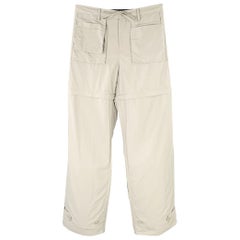HELMUT LANG Taille 32 Gris pierre Nylon Drawstring Cargo Convertible Zip Off Casual Pants