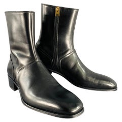TOM FORD Size 10 Black Leather Side Zipper Boots
