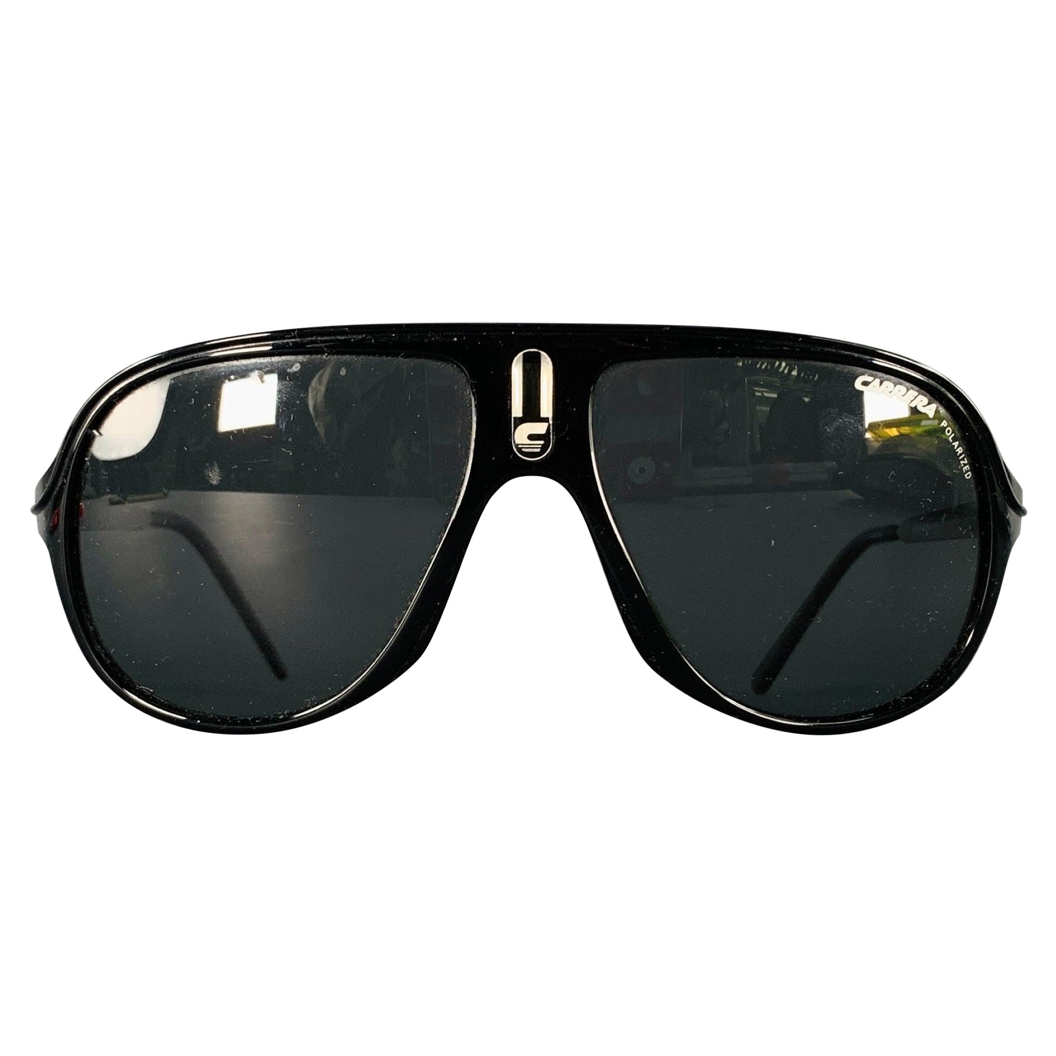 CARRERA Schwarze Silber Acetat-Metall-Sonnenbrille im Angebot