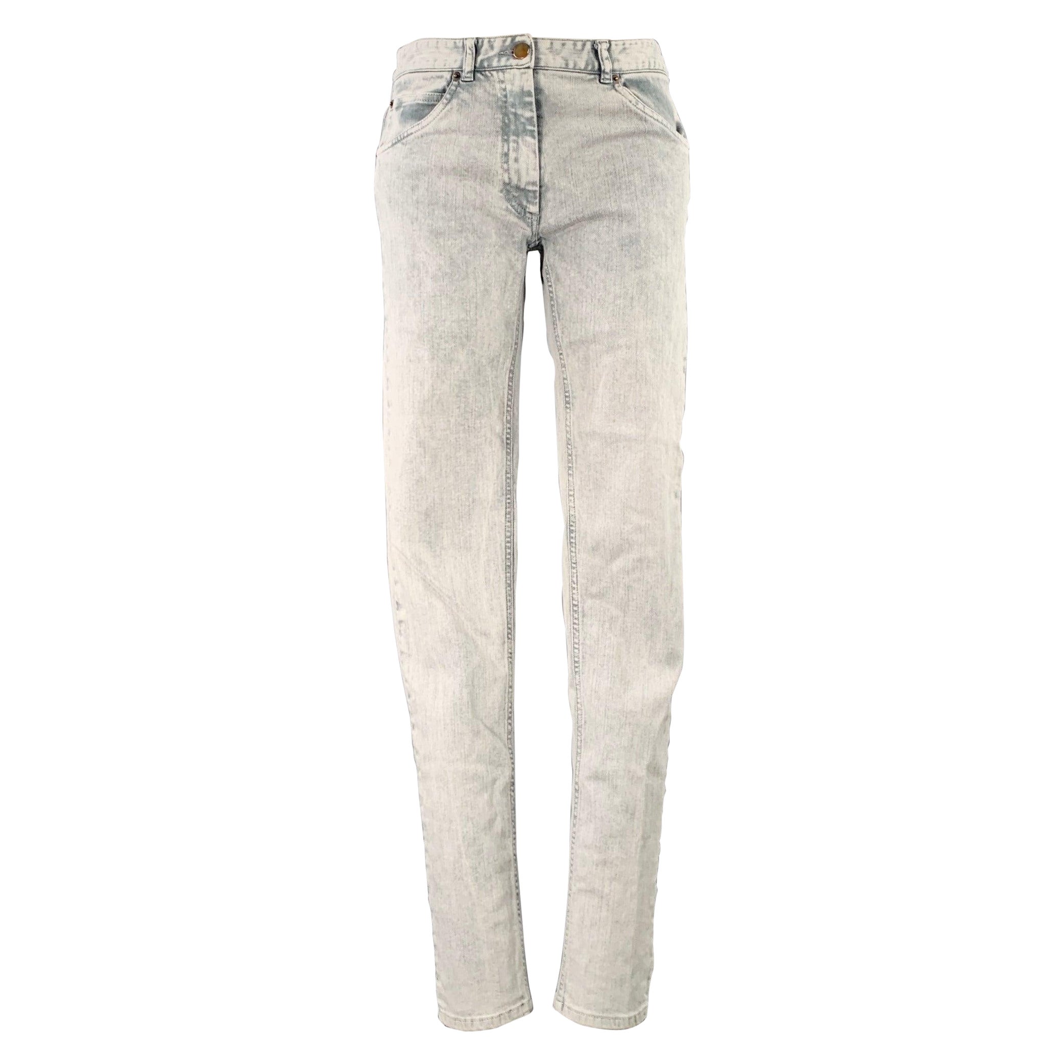 MAISON MARTIN MARGIELA Size M Grey Cotton Blend Skinny Jeans For Sale