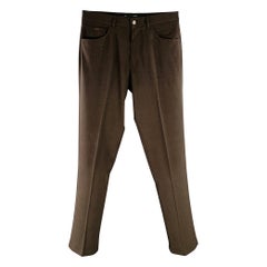 ALBERTO Size 30 Brown Polyester Blend Comfort Fit Tapered Casual Pants