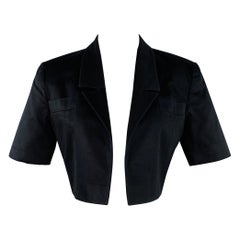 LOUIS FERAUD Giacca Blazer in cotone nero tagliato taglia 4