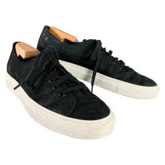 COMMON PROJECTS Size 8 Black Suede Low Top Sneakers