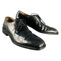SALVATORE FERRAGAMO Größe 9 Schwarze Derby-Schuhe aus Leder mit Schnürung aus Leder