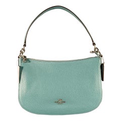 COACH Chelsea Blue Pebble Grain Leather Shoulder Bag Handbag