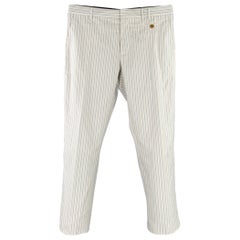VIVIENNE WESTWOOD Casual-Hose aus Baumwolle mit weißen, blauen und gelben Streifen Größe 38