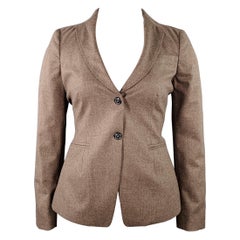 PIAZZA SEMPIONE Talla L Topo Mezcla de lana Chaqueta con solapa de muesca Blazer