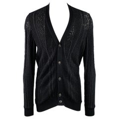 MARC JACOBS Size M Black Knit Wool Cotton Button Up Cardigan