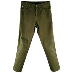 A.P.C. Size 30 Green Cotton Baggy Five Pockets Jeans