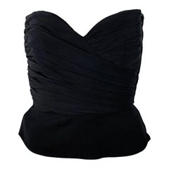 GIORGIO ARMANI - Taglia 6 - Top abito bustier nero con increspatura