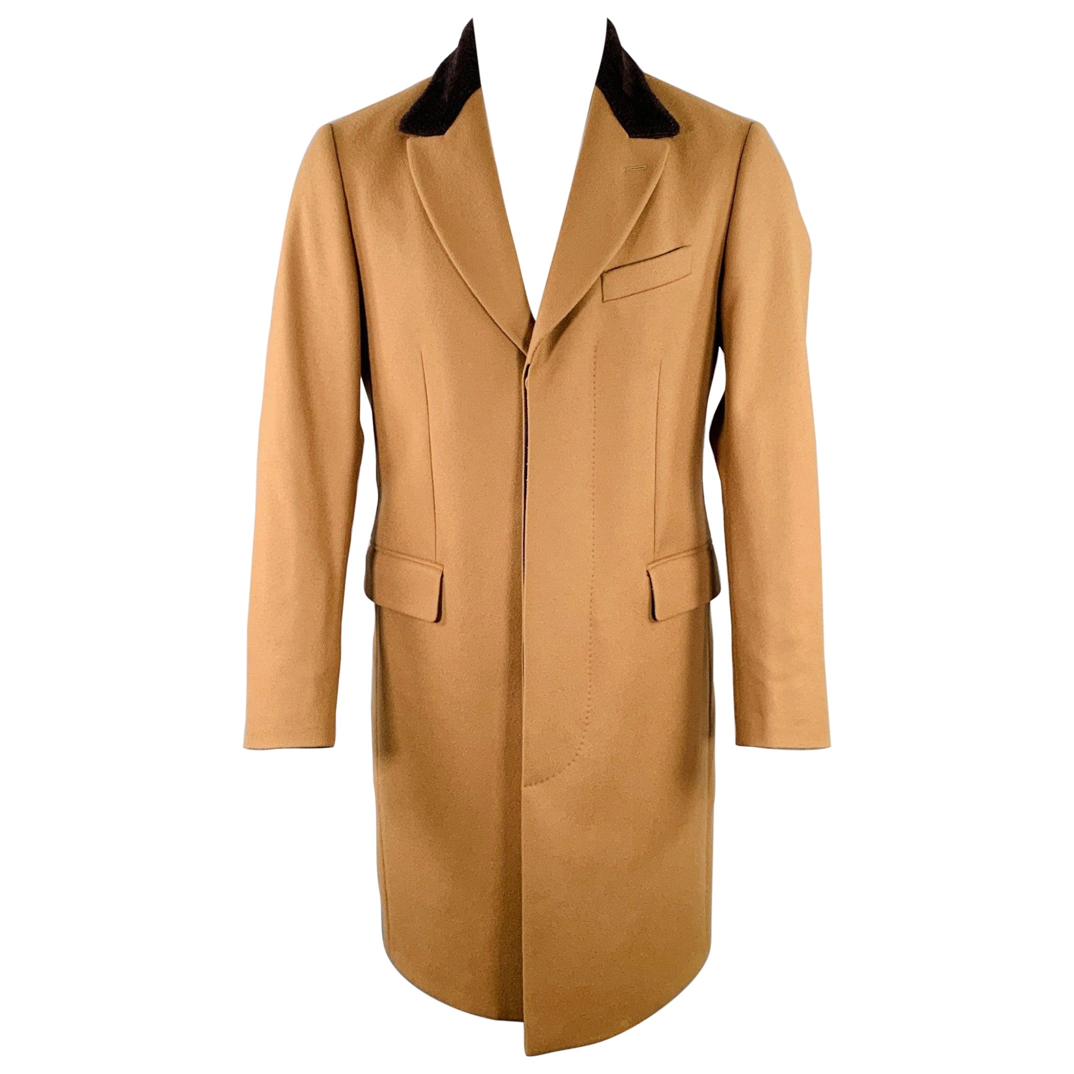 PAUL SMITH Size 38 Tan Brown Wool Cashmere Coat For Sale